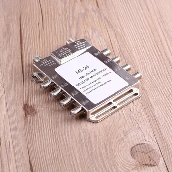 

Portable 2x8 Satellite Signal Multiswitch 950-2150MHz LNB Voltage Selected Switch Low Loss LNB Receiver Multiswitch