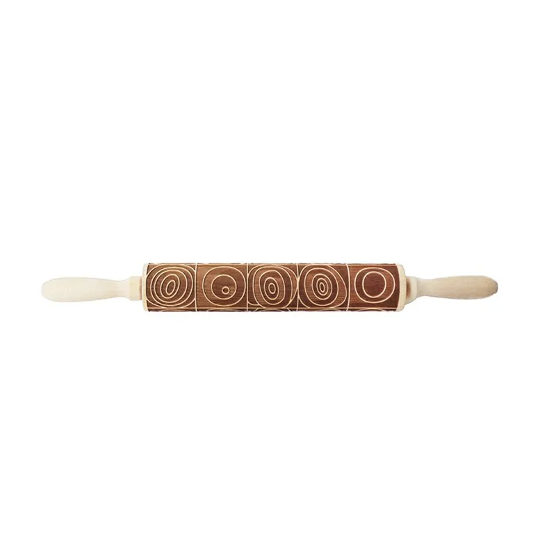 Christmas Embossing Rolling Pins Wooden Laser Engraved Carved Decorative Rolling Pin For DIY Cookies Noodle Biscuit Cake Fondant - Цвет: 10