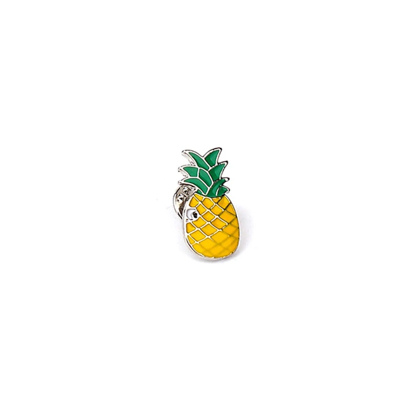 Fashion Brooch Avocado Pineapple Enamel Pins for Women Kids Jackets Lapel Pin Custom Button Badge Jewelry Cartoon Fruit Brooches - Окраска металла: Pineapple 2