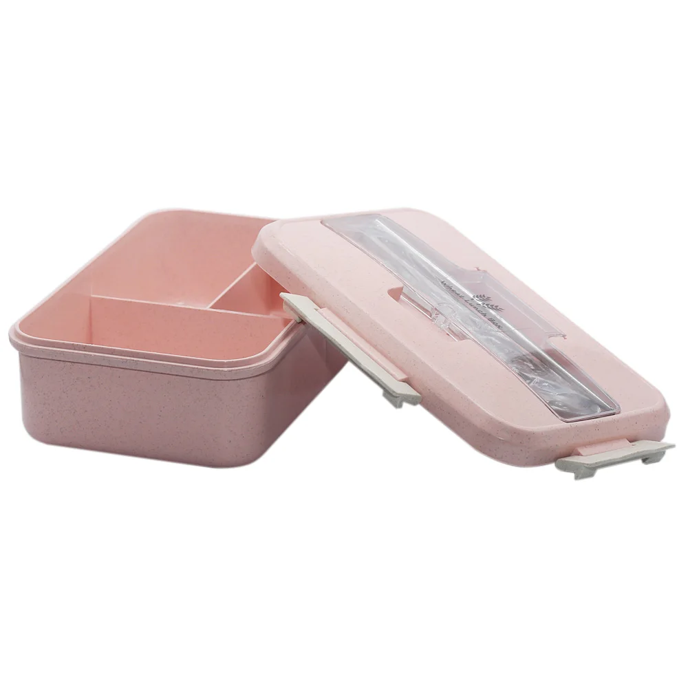 Microwave Lunch Box Wheat Straw Dinnerware Food Storage Container Children Kids School Office Portable Bento Box