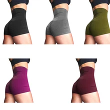 Женские короткие штаны для йоги, леггинсы с высокой талией, брюки для фитнеса и бега