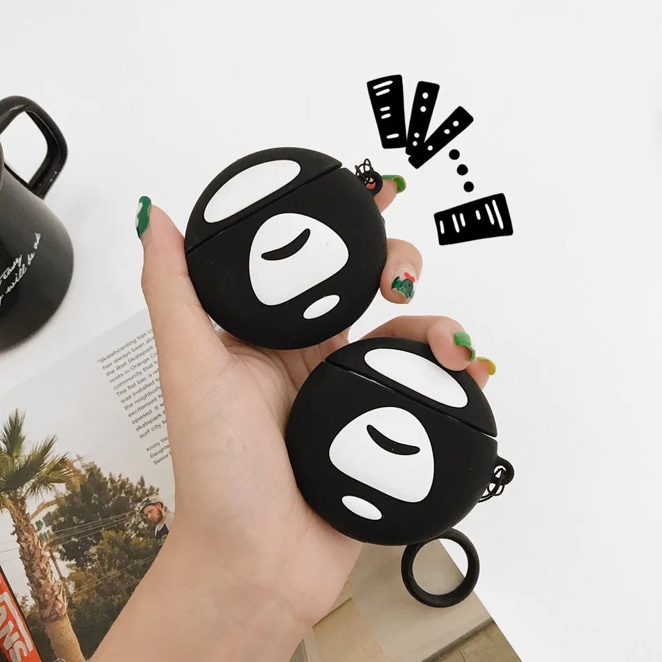 

For AirPods Case Cute Deaf Silicone Cartoon Dog Earphone Cases For Apple Airpods Cover Accessories for Earpods Ring Strap 3D