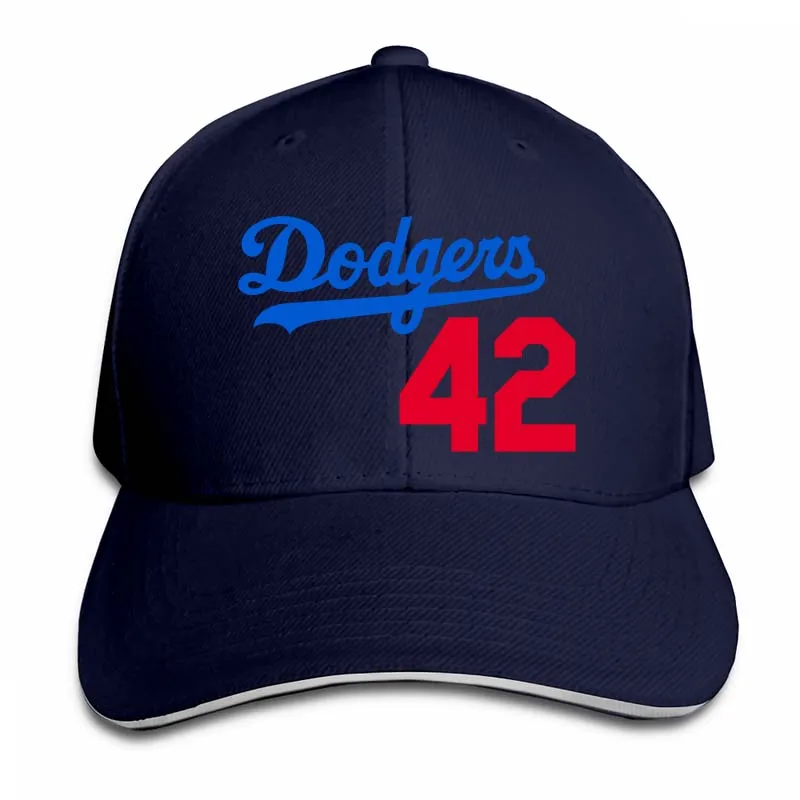 Dodgers 42 бейсбольная кепка для мужчин и женщин, Кепка-Дальнобойщик, модная Регулируемая Кепка - Цвет: 2-Navy