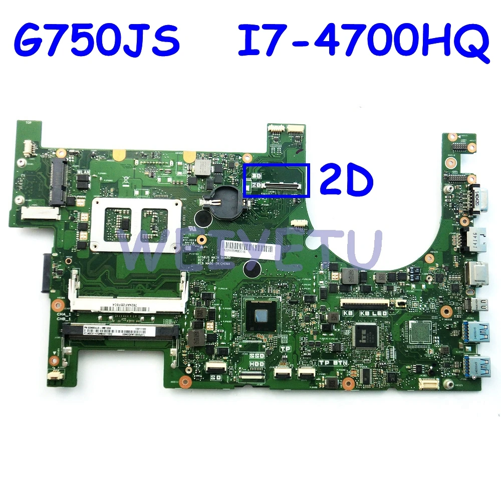 G750JS i7-4700HQ процессор Процессор 2D материнская плата Asus ROG G750J Материнская ноутбука