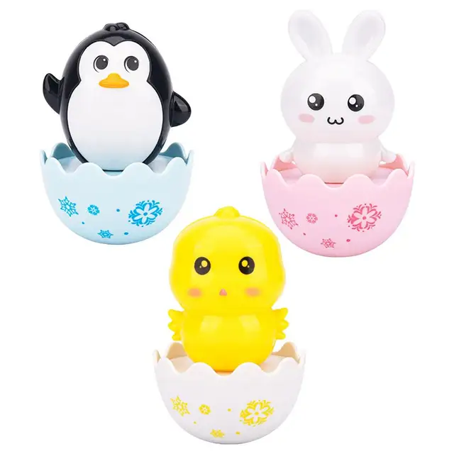 Infant Newborn Toys Sensory Tumbler Toys For Kid Ring Bell Cute Roly-poly Educational Rattle Infant Development Toys For Babies 1