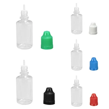 

10 Pcs 50ML Empty Dropper Bottles Liquid Needle Tip Cap PET Black