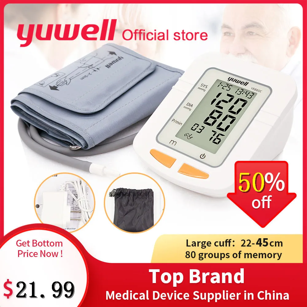 

Yuwell YE660C Arm Blood Pressure Monitor Watch Automatic Sphygmometer Digital Arm Blood Pressure Meter Big Screen Health Care