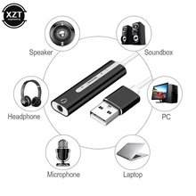 Звуковая карта 2 в 1 с USB, аудио 7,1 каналов, 3D разъем 3,5 мм, адаптер для наушников, звуковая карта для микрофона, динамика, ноутбука, внешнего компьютера Звуковая карта 2 в 1 с USB, аудио 7,1 каналов, 3D разъем 3,5 мм, адаптер для наушников, звуковая карта для микрофона, динамика, ноутбука, внешнего компьютера