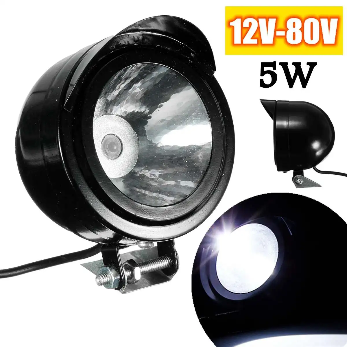 

12V-24V 5W 6500K Motorcycle LED Round Spotlights Fog Headlight Bulb Lamp Car Light for Electric Vehicles and Motorcycle