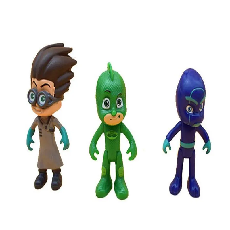 6 Pcs/Set Pj Masks Ornament Anime Kids Toys Action Figure Pvc Model Children Birthday Gifts