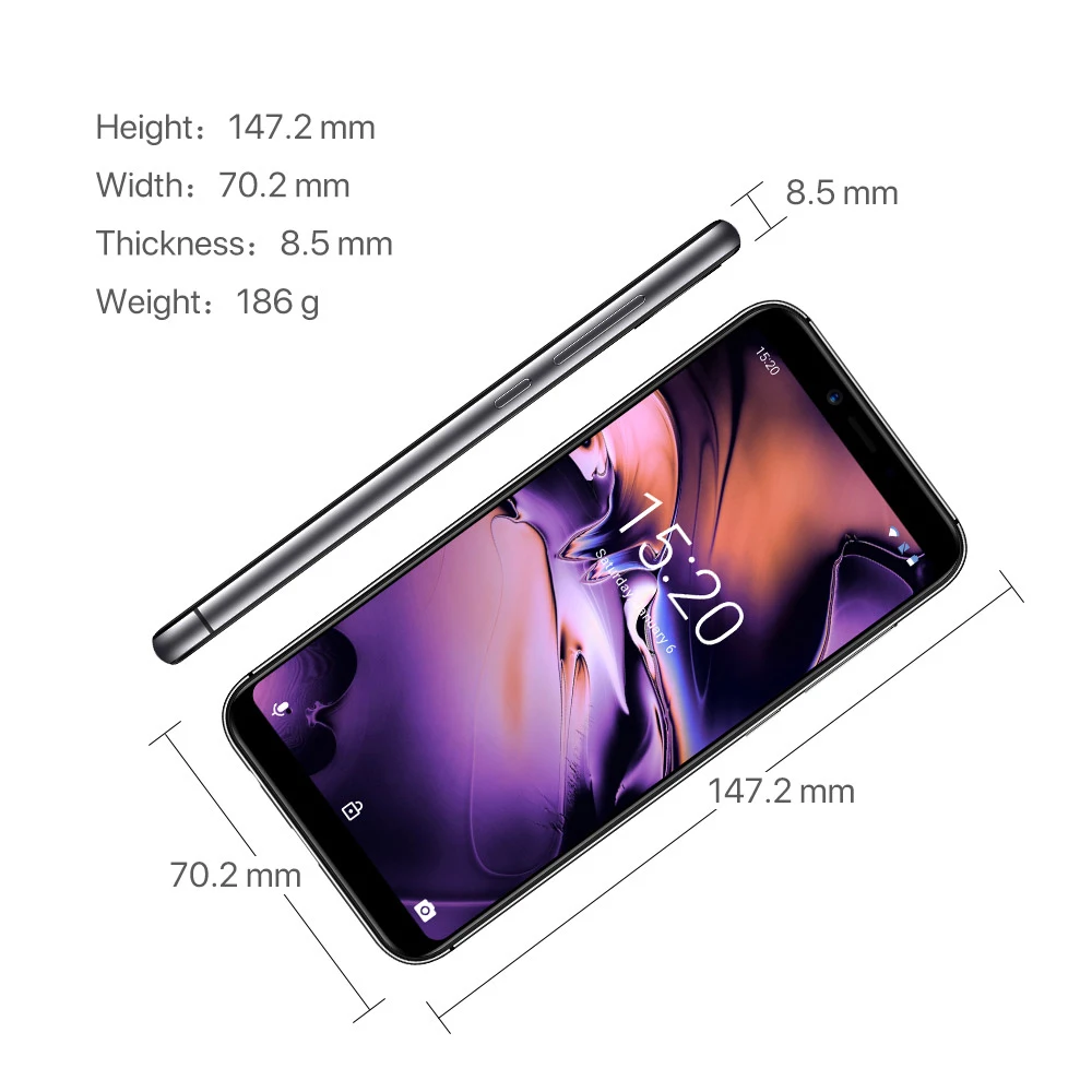 UMIDIGI A3 2 ГБ+ 16 ГБ Android 9,0 глобальная полоса 5," incell HD+ дисплей смартфон четырехъядерный 12 Мп+ 5 Мп разблокировка лица двойной 4G мобильный телефон