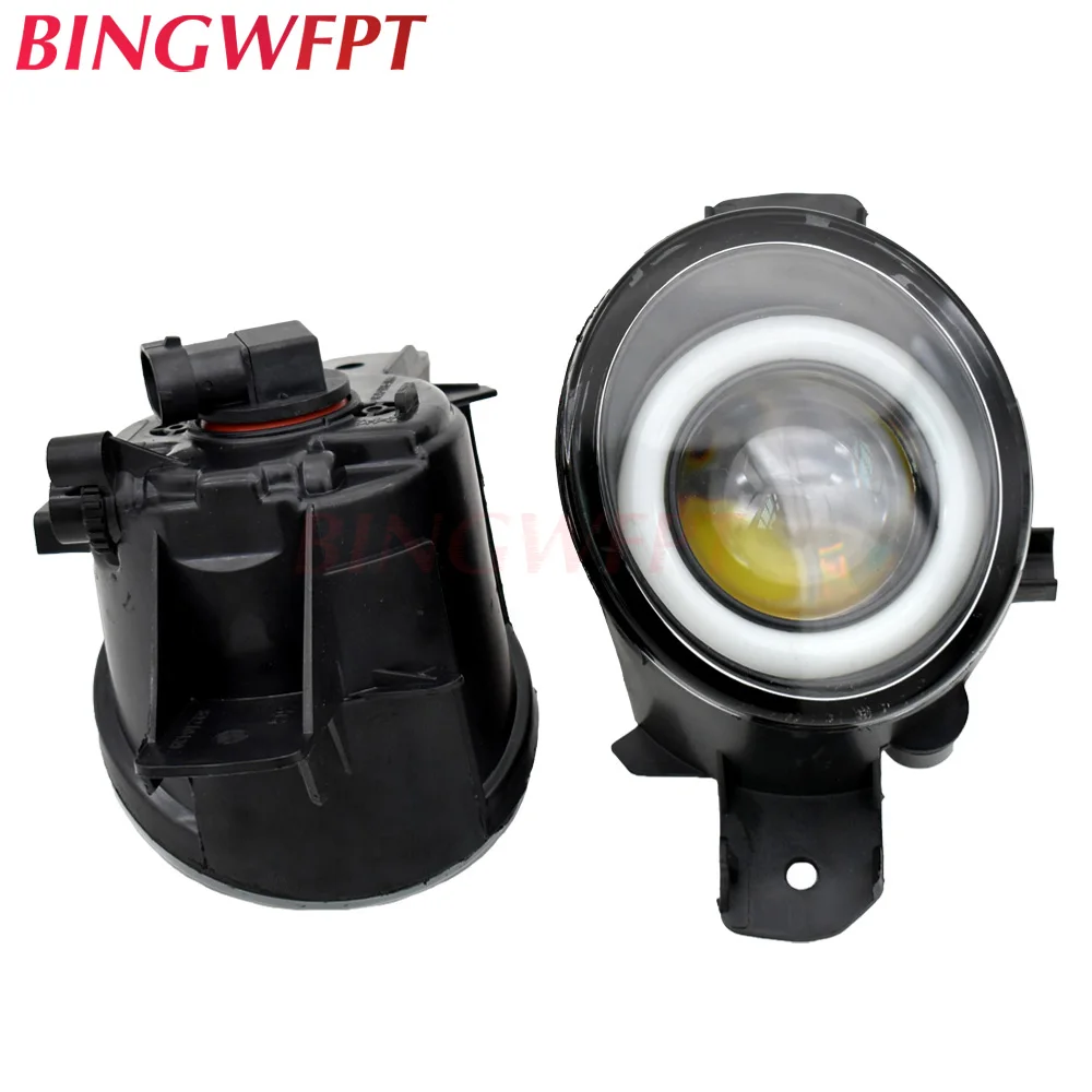 2PCS (right+left) Oval Car H11 LED Fog Light with Angel Eye For Renault Clio 2 BB0/1/2_ CB0/1/2 Hatchback 1998-2004