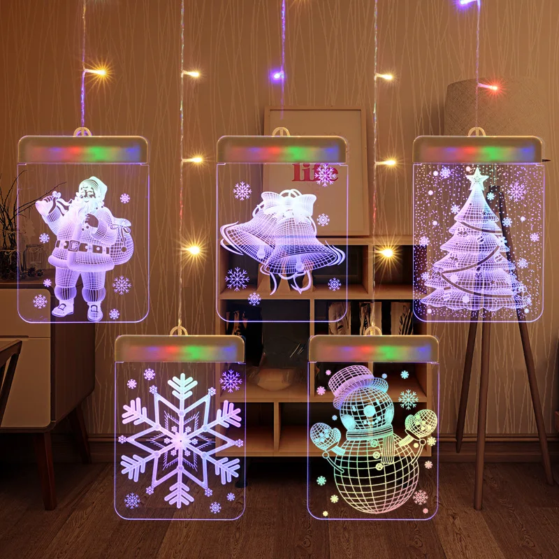 USB LED Light String Luminous letters Fairy Santa Claus Christmas Garlands Curtain Lights For Party Wedding Home Holiday Decor