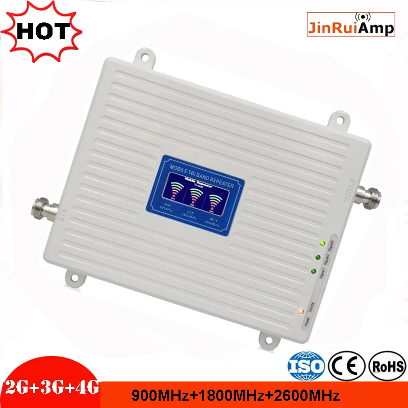 GSM 900 DCS/LTE 1800 FDD LTE 2600 2G 3G 4G трехдиапазонный мобильный ретранслятор сигнала 70 дБ усиление 23 дБм усилитель сигнала Сотовый усилитель