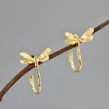 INATURE 925 пробы серебряные Модные Винтажные серьги-гвоздики в виде стрекозы для женщин ювелирные изделия лучший подарок