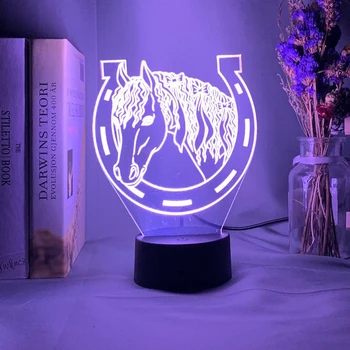 

Acrylic Led Night Light Touch Sensor Color Changing Nightlight for Home Decoration Light Cool Gift 3d Illusion Lamp Horseshoe