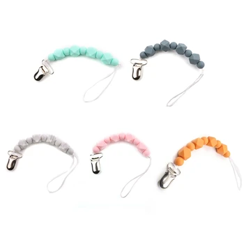 

Silicone Baby Anti-drop Chain Pacifier Clips Infant Nipple Appease Soother Chain Clips Dummy Holder Baby Bite Bead Silicon