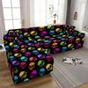 Psychedelic Skull L Shape Stretch Sofa Cover 1/2/3/4 seat Non-slip Combination Couch Covers Elastic Slipcover For Living Room 2