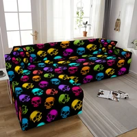Psychedelic Skull L Shape Stretch Sofa Cover 1/2/3/4 seat Non-slip Combination Couch Covers Elastic Slipcover For Living Room 2