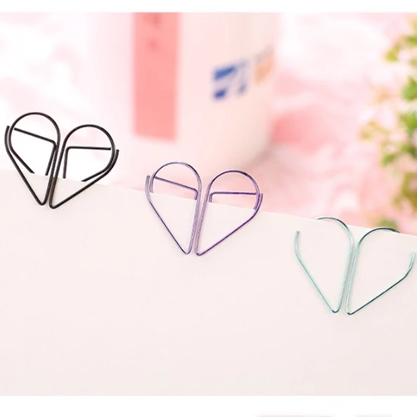 

10pcs/lot Creative Gold-plated Small Paper Clips Drop-shaped Bookmarks Hand Books Stationery Multi-color Student Stationery