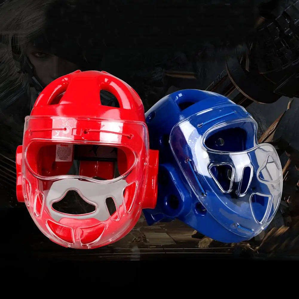 

Free Shipping Adult Kids Karate Helmet Fitness Taekwondo Helmets WTF Protector Headgear With Face Mask Full Protective Support