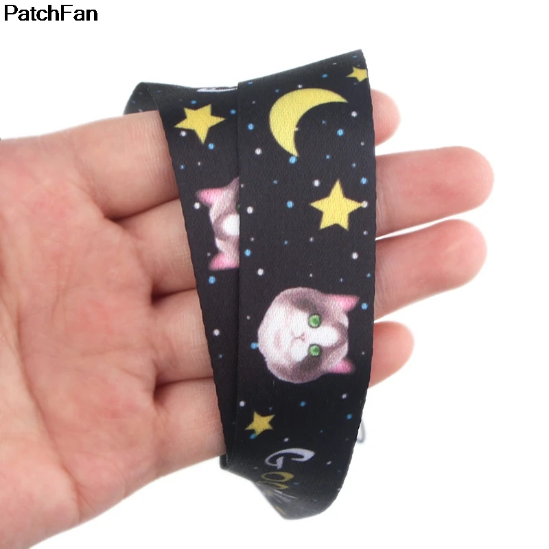 A2419 Patchfan мультяшный kawaii Кот тег ремень шеи ремешки для безопасности отрыва для мобильного телефона USB ID бейдж держатель ключа
