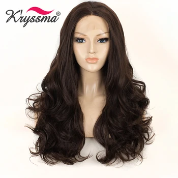 

Kryssma Brown Wigs For Women Long Wave Synthetic Lace Front Wigs Women's Cosplay Wigs Heat Resistant Fiber Hair