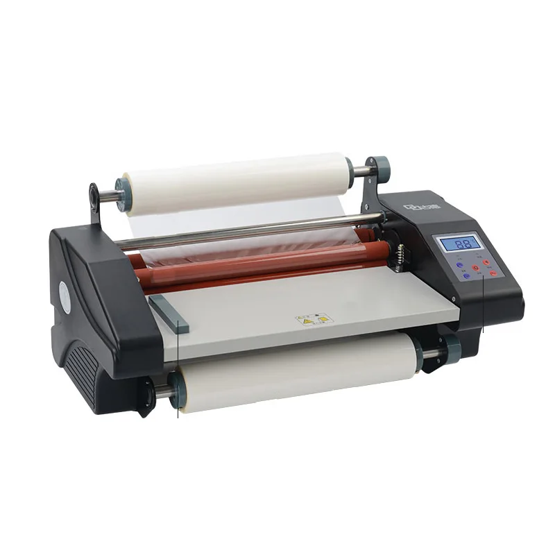 New A3+ 370MM Four roller Laminating Machine 093H Hot Rolling Mill Roller cold laminator Rolling Machine with two Gloss film