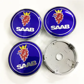

4x 60mm Blue For Saab Car Modified Universal Wheel Hub Center Caps Hubcaps Auto Accessories