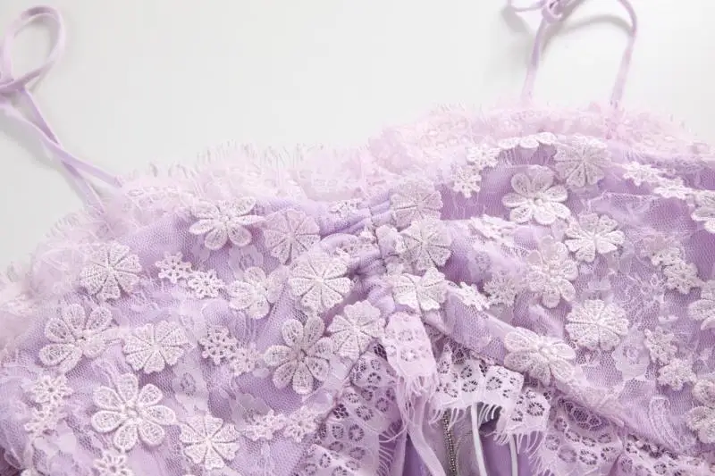 EASYSMALL For love lemons, женское платье, модное, сексуальное, открытая спина, высокое качество, фиолетовый цветок, вышивка, вечерние платья с высокой талией
