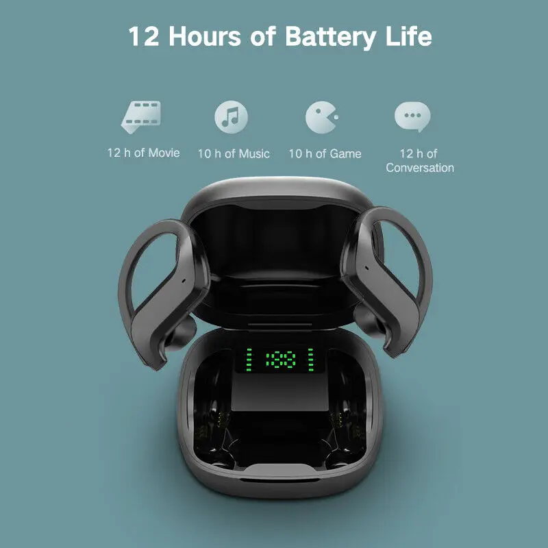 TWS Bluetooth 5.0 Earphones Wireless Headphone Bone Conduction 9D HiFi Stereo Sport Headsets Handsfree With Microphone