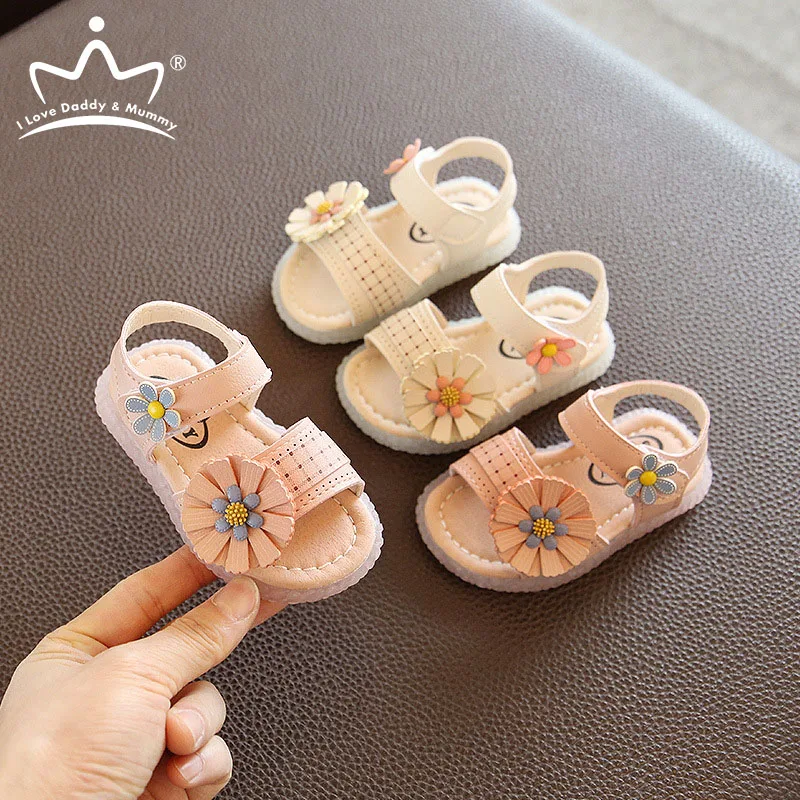 Baby Girl Flower Sandals Shoes Casual Shoes Sneaker Anti-slip Soft Sole Toddler 