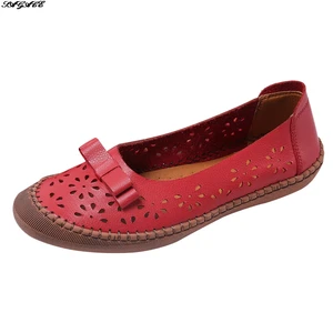 Women's Bow Peas Shoes Soft Bottom Hollow Shoes Large Size Love Shoes Women's Wedge Soft Hollow Large Shoes