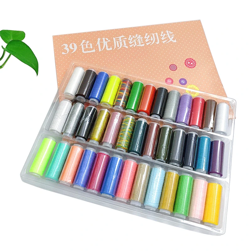39/24/12pcs Mixed Colors 100 Polyester Yarn Sewing Thread Roll Machine