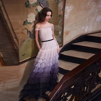 

2019 New Fashion Women Violet Off The Shoulder Evening Celebrity Party Vestidos Summer Dress Club Ruffles Good Quality Dresses