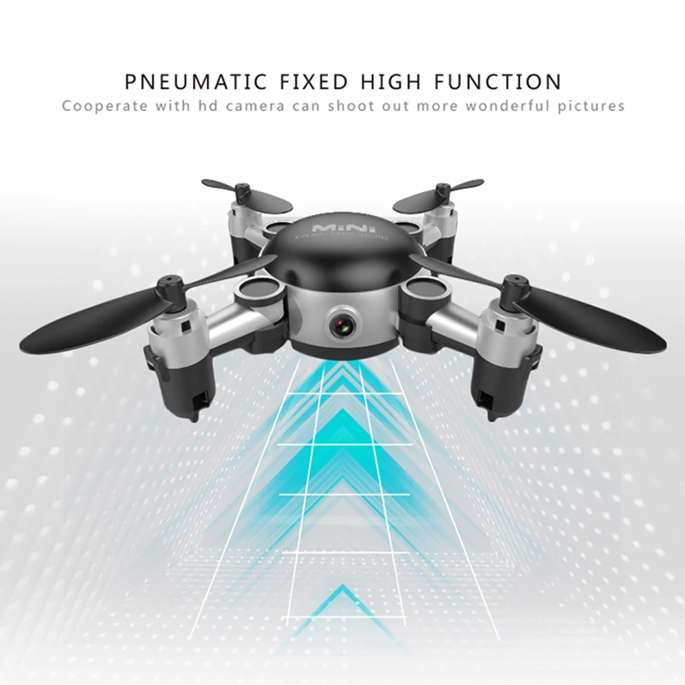 

RC Airplanes KY901 Mini folding fixed height four-axis aircraft WIFI real-time aerial drone remote control aircraft model silver