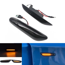 2 uds humo lente dinámica fluye LED de señal indicador lateral luz intermitente para BMW 1er E82 E87 E88 3er E90 E91 E92 E93