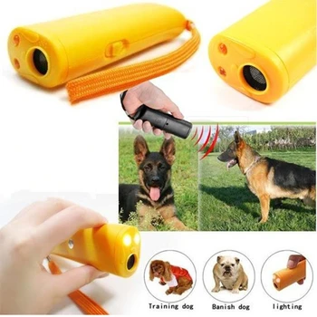 

Pet Dog Repeller Anti Barking Stop Bark Training Device Trainer LED Ultrasonic 3 in 1 LED Flashlight Deterrent Repellent Stopper