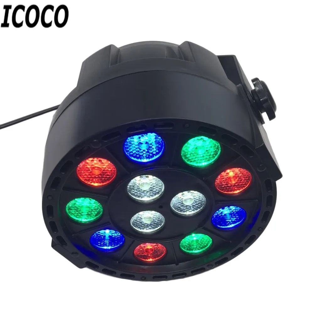 ICOCO 12*1 Вт Светодиодный плоский пластиковый RGB светодиодный сценический светильник 4 Управление модельное освещение для вечерние бар KTV Flash Deal для США/ЕС/Австралии/Великобритании Plug