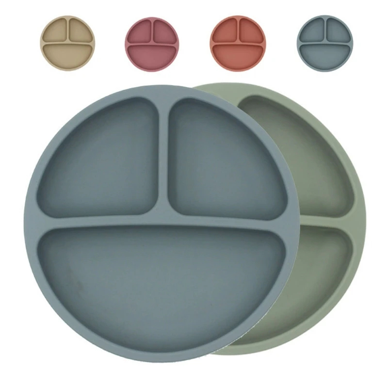 4pcs/set Baby Plate Silicone Tableware Waterproof Bib Baby Bowl Dinner Sucker Bowl Spoon Newborn Accessories plate suction