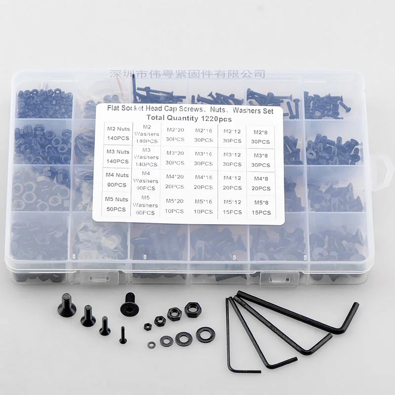 

Винты с потайной головкой с шестигранным углублением черные высокопрочные винты с шестигранным углублением с плоской потайной головкой на...