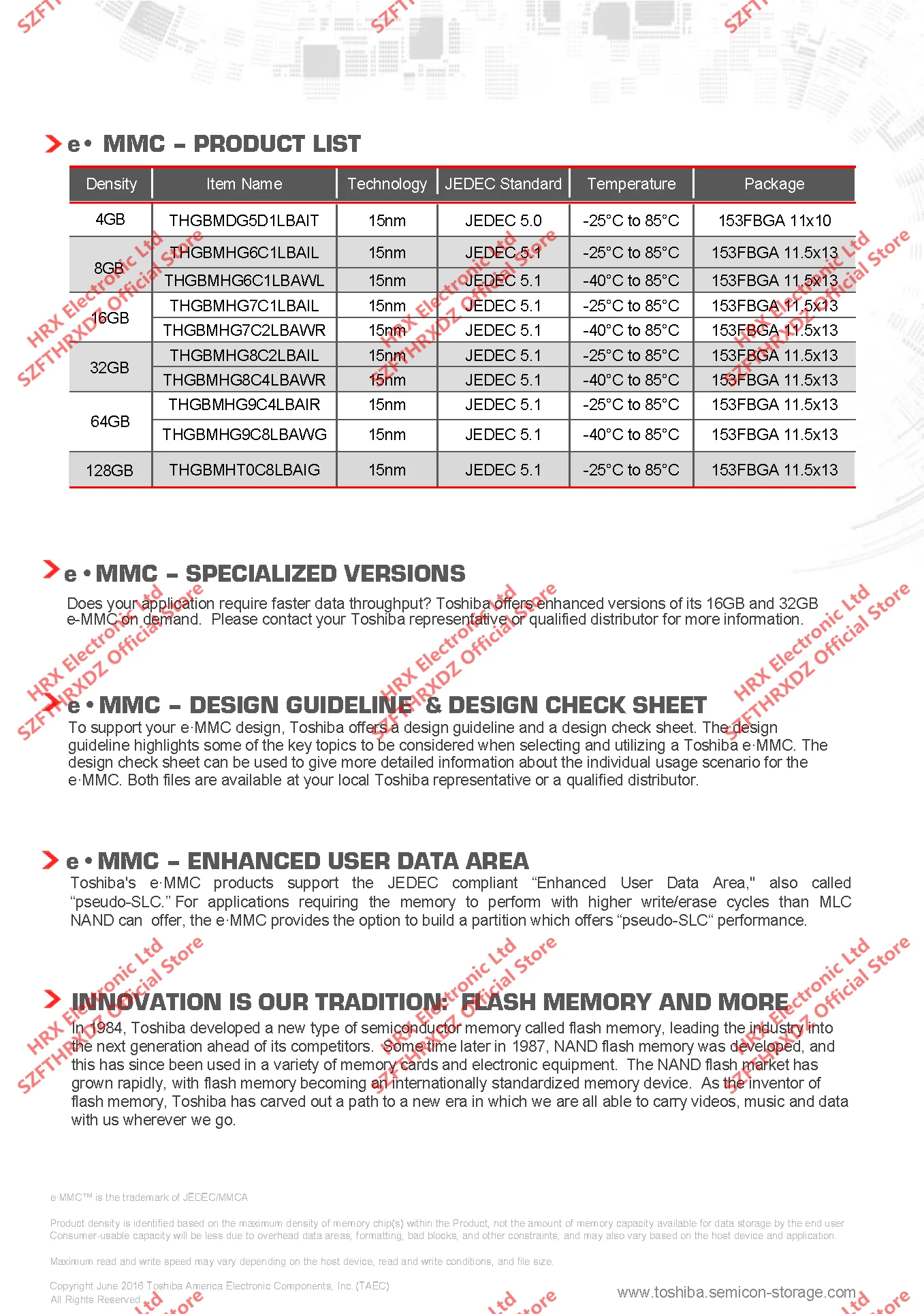 THGBMNG5D1LBAIL THGBMNG5D1LBAIT THGBMDG5D1LBAIL THGBMDG5D1LBAIT FBGA-153 NAND флэш-карта памяти EMMC 4 Гб FBGA153