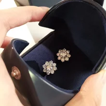 S925 Стерлинговое Серебро материал Изысканная роскошь полный огненный цвет серьги Европейская и американская мода женские серьги