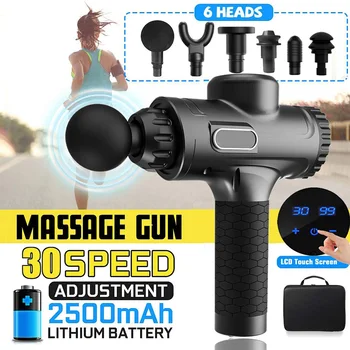 

Fashion LCD Display Massage Gun Deep Muscle Massager Muscle Pain Body Massage Exercising Relaxation Slimming Shaping Pain Relief