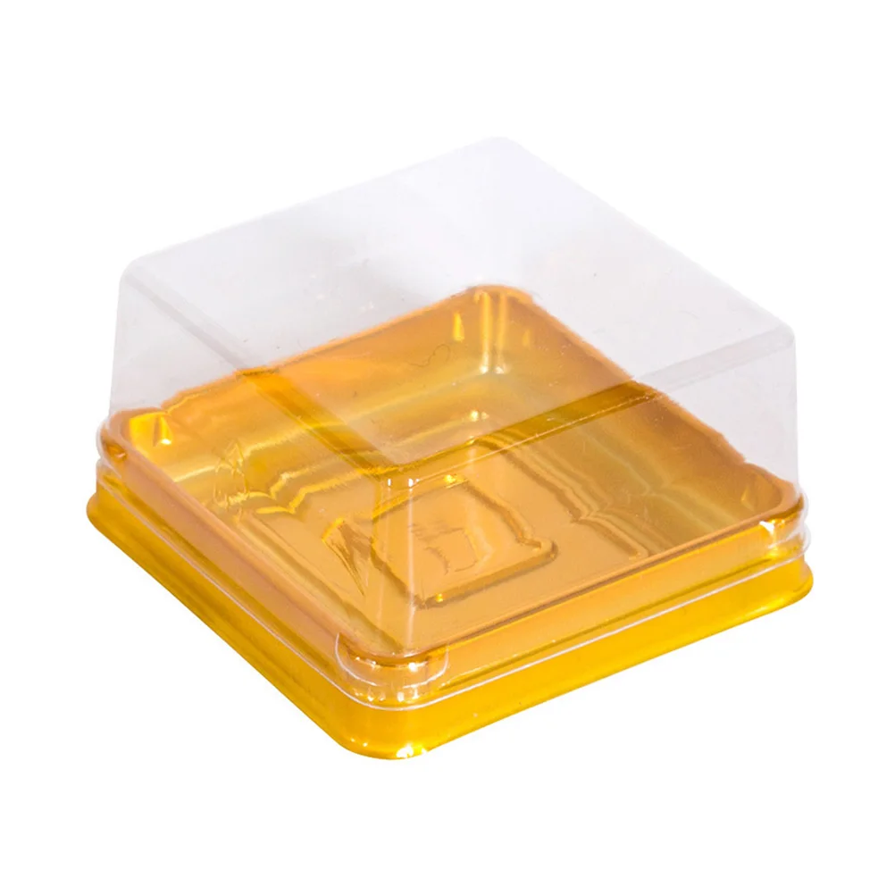 50 шт пластиковая квадратная Лунная коробка для торта, контейнер для яичного желтка, Золотая упаковочная коробка, коробки для лунного торта и упаковки для свадьбы