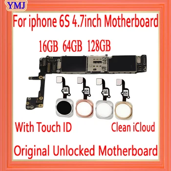 

Black White Gold Pink for iphone 6S 4.7inch Motherboard with Touch ID,Original unlocked for iphone 6s Logic boards,Good Working