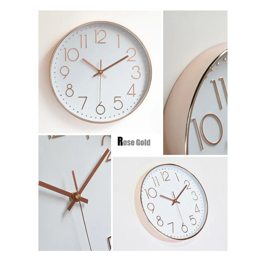 12 дюймов Nordic настенные часы креативные часы в минималистском стиле Гостиная Подвесные часы прикроватные украшения дома ретро настенные часы