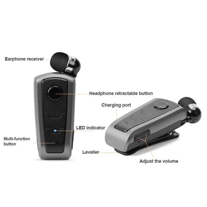 Bluetooth наушники-вкладыши Вибрационный оповещение о ношении клип громкой связи Наушники для смартфонов