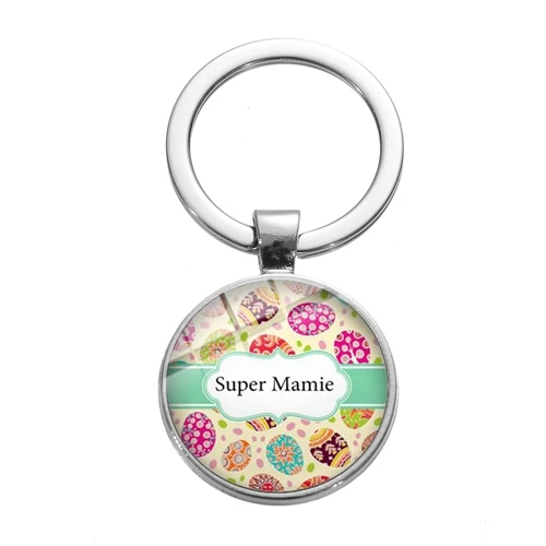 Style 23 SIAN Super Mamie Super Papy брелок для ключей chaviro Je Suis Une Mamie французский брелок для ключей сделанный вручную стеклянный кулон для женщин и мужчин подарки - Цвет: Style 23