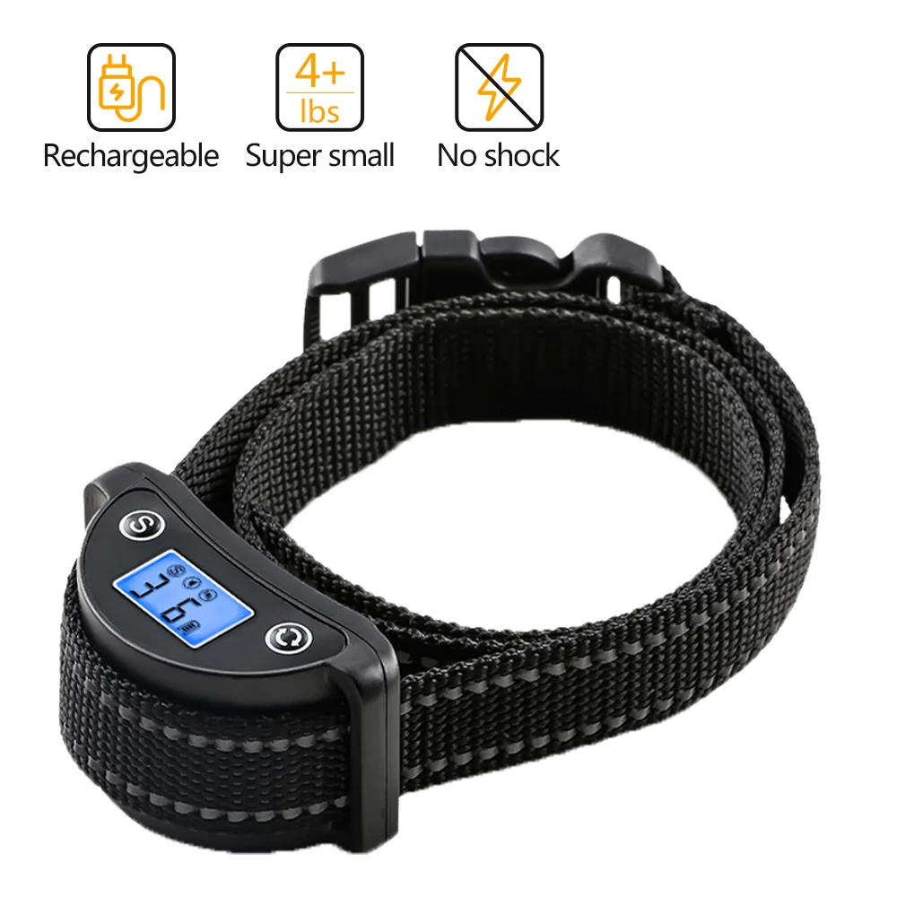 

Paipaitek No Shock Bark Collar Rechargeable Training Collar for Dog Humane Bark Collar Rechargeable with LED Digital Display